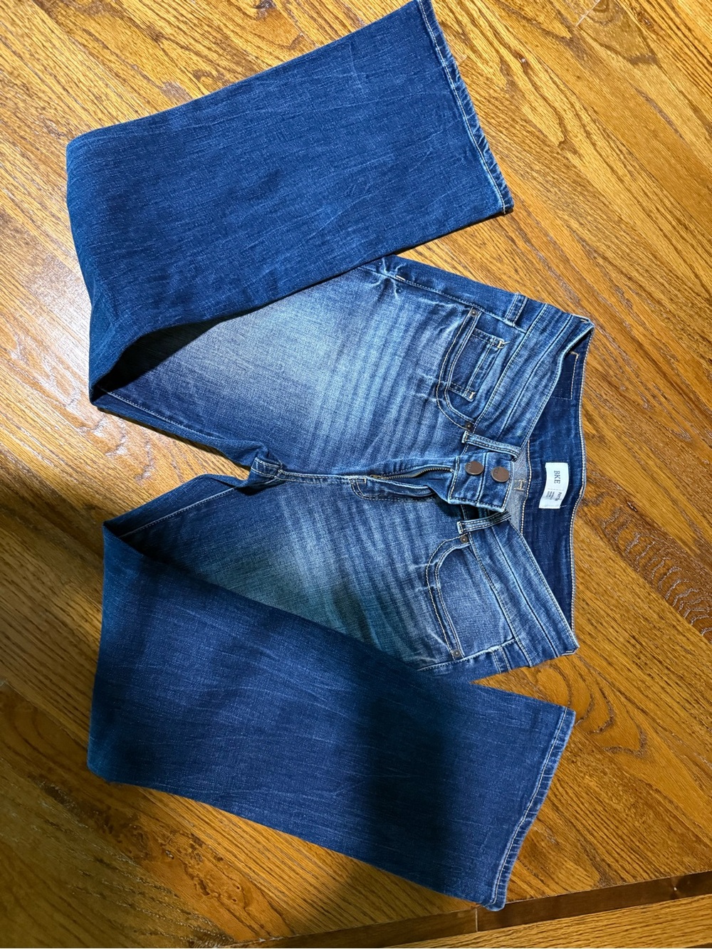 BKE Blue Washed Boot Cut Jeans